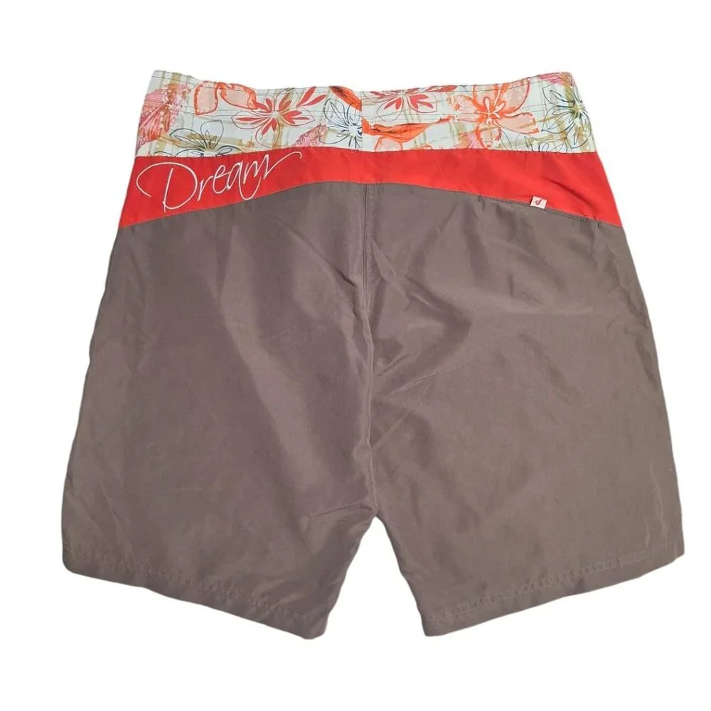 Dream Swim Shorts Trunks Drawstring Brown Pockets Mens‎ XL